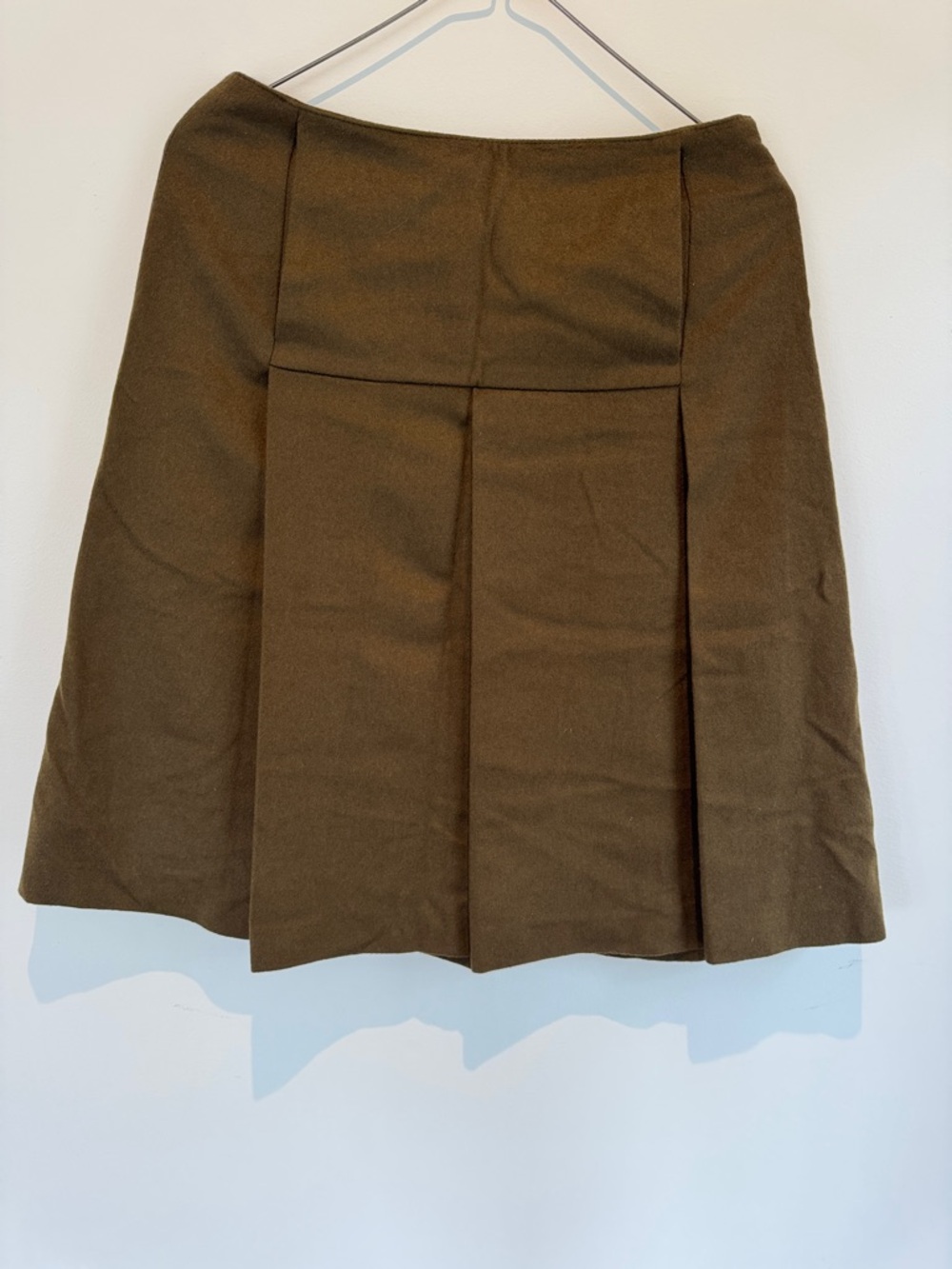 Women's Sportmax Olive Pleated A-Line Skirt